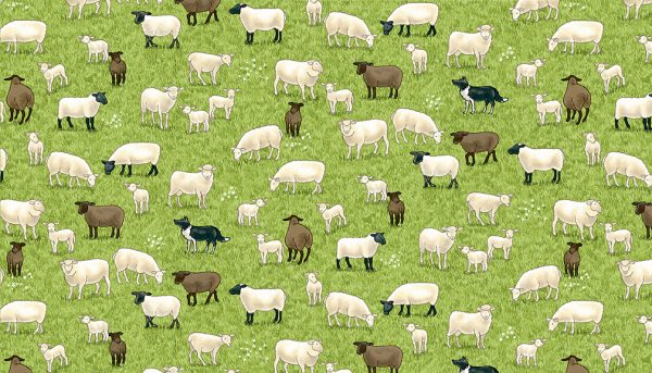 Makower Fabrics Village Life Sheep