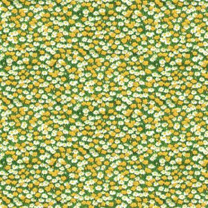 Makower Fabrics Village Life Yellow Meadow Flowers