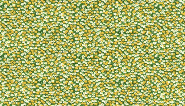 Makower Fabrics Village Life Yellow Meadow Flowers
