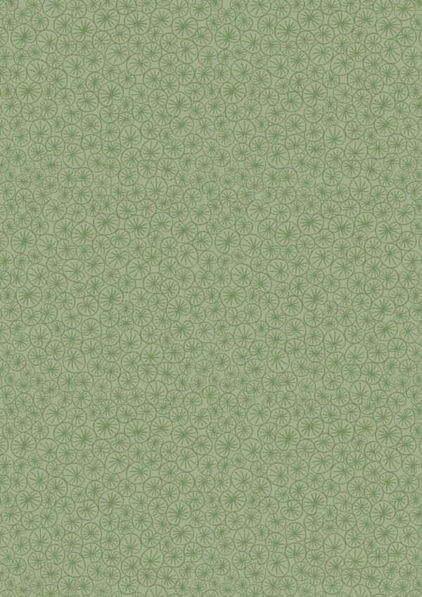 Lewis & Irene Fabrics The Village Pond Grass Green Marigold Leaves