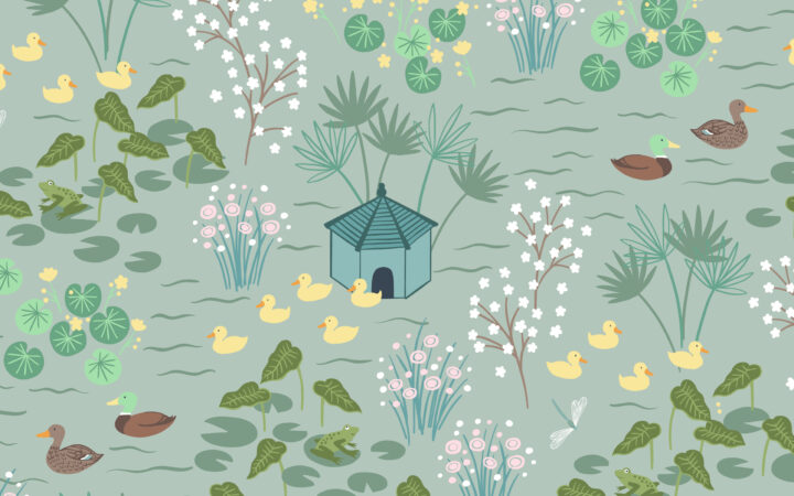 Lewis & Irene The Village Pond on Duck Egg
