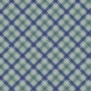 Lewis & Irene Fabrics Iona Blue Check with Silver Metallic