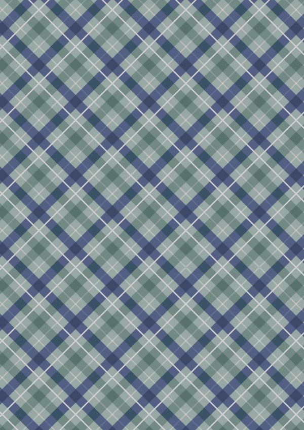 Lewis & Irene Fabrics Iona Blue Check with Silver Metallic