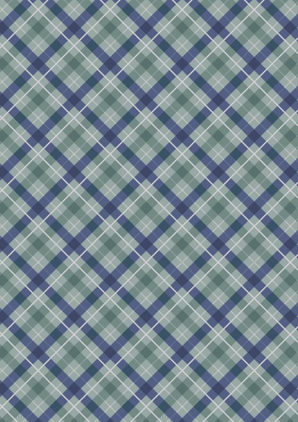 Lewis & Irene Fabrics Iona Blue Check with Silver Metallic