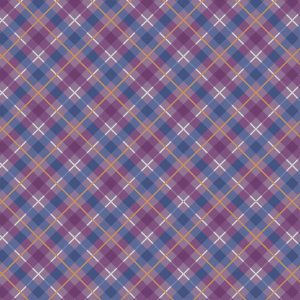 Lewis & Irene Fabrics Iona Rich Purple Check with Copper Metallic Accents.
