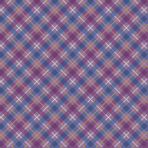 Lewis & Irene Fabrics Iona Rich Purple Check with Copper Metallic Accents.