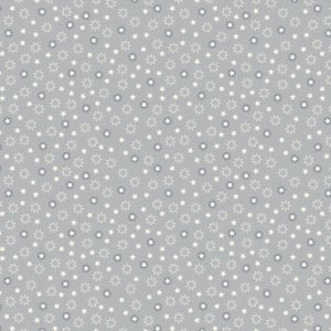 Lewis & Irene Fabrics Christmas Trees Stars on Light Grey