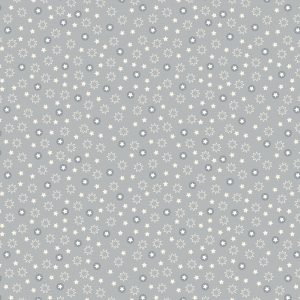 Lewis & Irene Fabrics Christmas Trees Stars on Light Grey