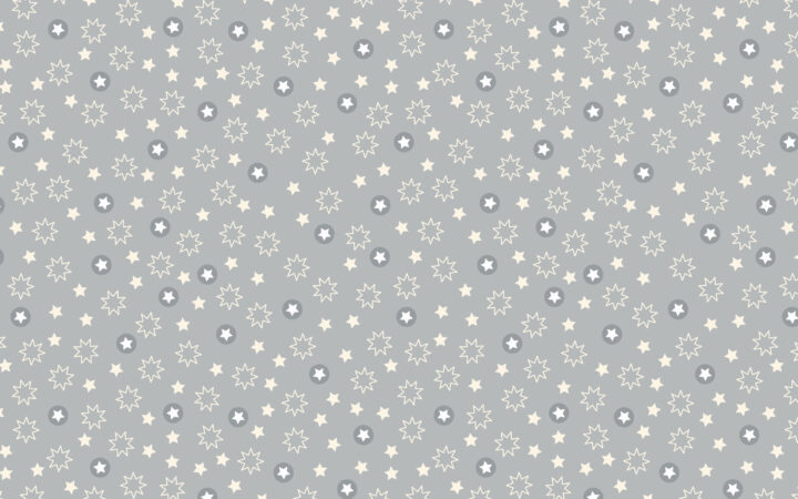 Lewis & Irene Christmas Trees Stars on Light Grey