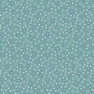 Lewis & Irene Fabrics Christmas Trees Stars on Icy Blue