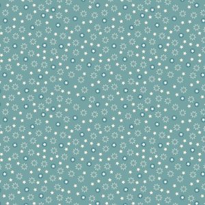 Lewis & Irene Fabrics Christmas Trees Stars on Icy Blue