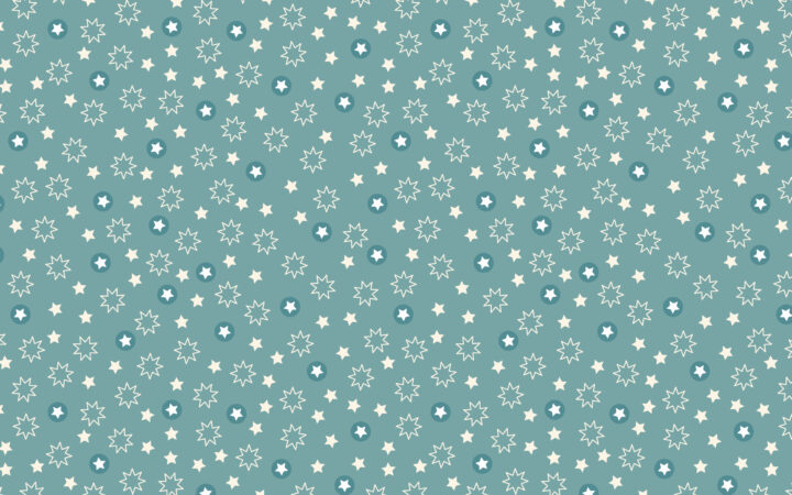 Lewis & Irene Christmas Trees Stars on Icy Blue
