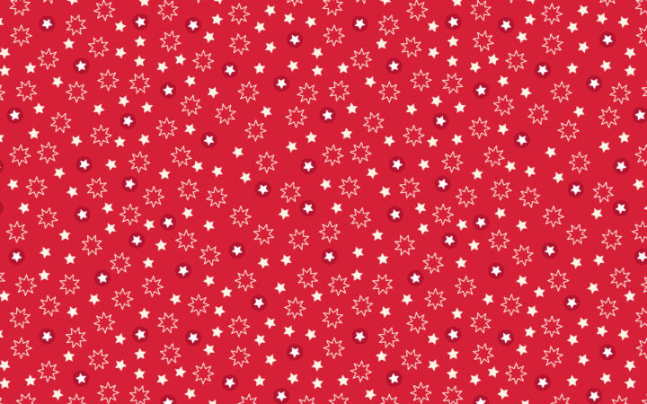 Lewis & Irene Christmas Trees Stars Red