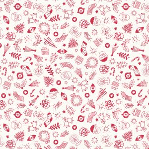 Lewis & Irene Fabrics Christmas Trees Little Christmas Things Red