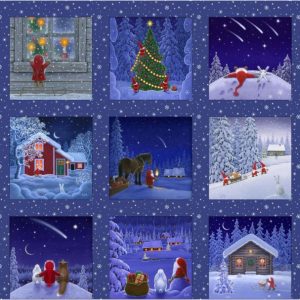 Lewis & Irene Fabrics Tomten's Christmas Block Panel