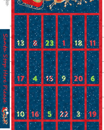 Northcott Fabrics Santa Stop Here Advent Calendar Panel