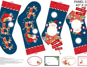 Northcott Fabrics Santa Stop Here Christmas Stocking Panel