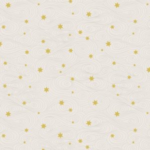 Lewis & Irene Fabrics Jardin de Lis Gold Stars on Cream