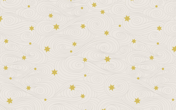 Lewis & Irene Jardin de Lis Gold Stars on Cream