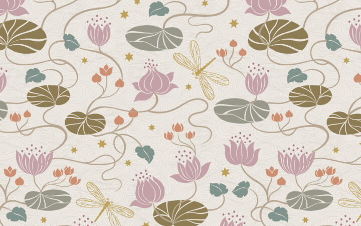 Lewis & Irene Jardin de Lis Lillies on Cream