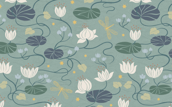 Lewis & Irene Jardin de Lis Lillies on Duck Egg