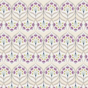 Lewis & Irene Fabrics Jardin de Lis Floral Star on Cream