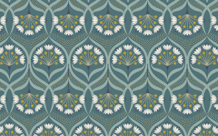 Lewis & Irene Jardin de Lis Star Floral on Jade