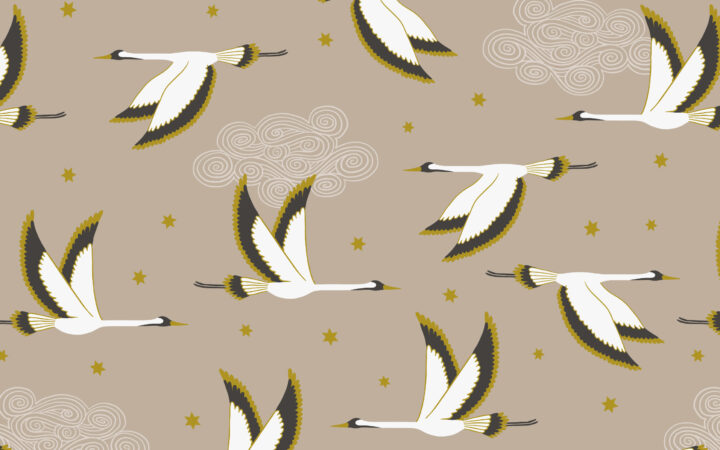 Lewis & Irene Jardin de Lis Flying Heron On Natural