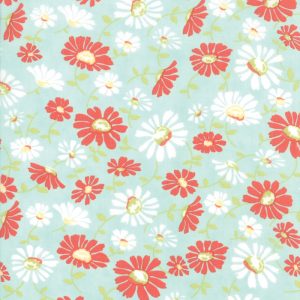 Moda Fabrics Catalina by Fig Tree Quilts Floral Daisies on Aqua