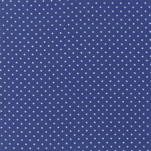 Moda Fabrics Catalina by Fig Tree White Polka Dot on Sapphire Blue