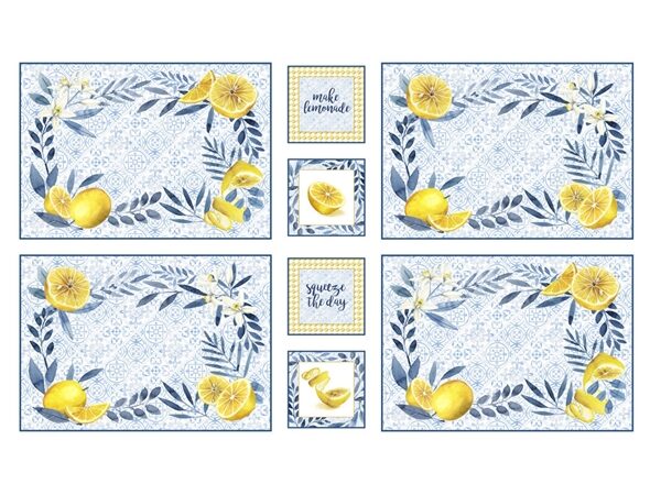 P & B Textiles Citrus Sayings Placemat & Coaster Panel
