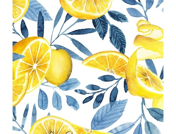 P & B Textiles Citrus Sayings Lemons on White