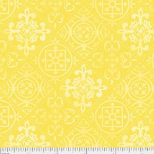 P & B Textiles Citrus Sayings Yellow Tile Design
