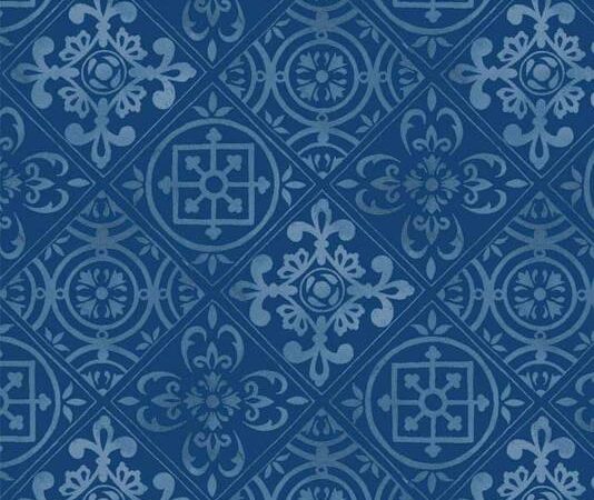 P & B Textiles Citrus Sayings Dark Blue Tile