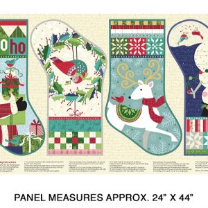 Benartex Fabrics Better Not Pout Four Christmas Stocking Panel