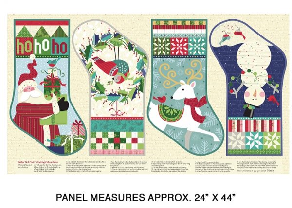 Benartex Fabrics Better Not Pout Four Christmas Stocking Panel