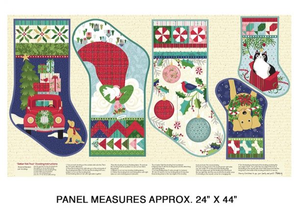 Benartex Fabrics Better Not Pout Christmas Stocking Panel