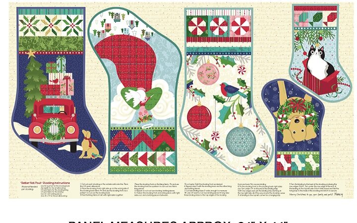 Benartex Better Not Pout Christmas Stockings Panel