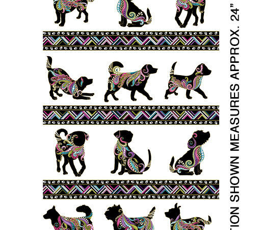 Benartex Dog On It Dog Walk Stripe on White