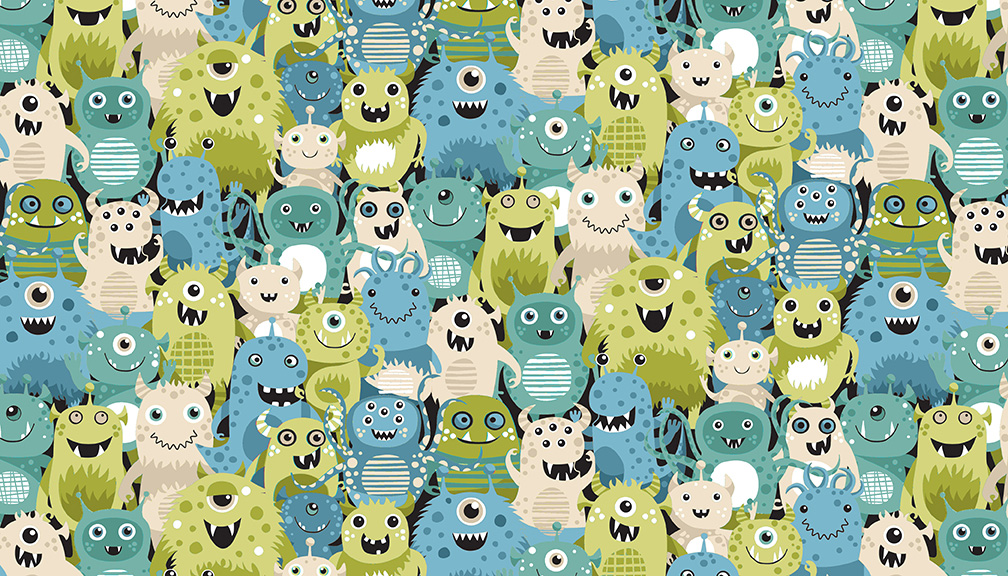 Makower Fabrics Outer Space Aliens on Green · Suki LTS