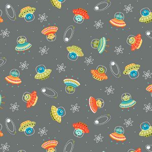 Makower Fabrics Outer Space Scatter on Grey
