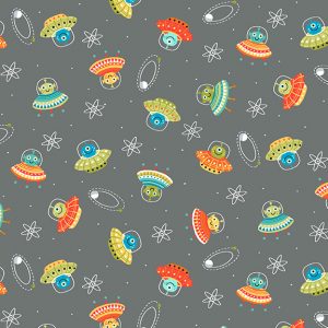 Makower Fabrics Outer Space Scatter on Grey