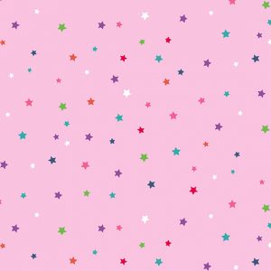Daydream by Makower Fabrics Multi Stars on Pink