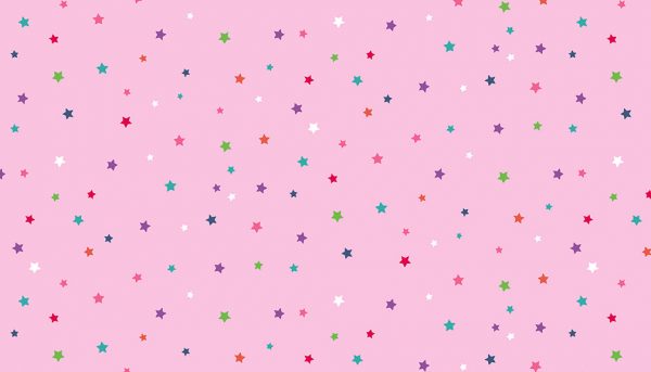 Daydream by Makower Fabrics Multi Stars on Pink