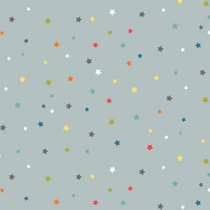 Makower Fabrics Outer Space Multi Stars on Grey