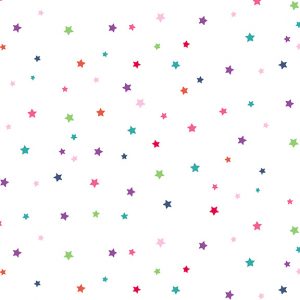 Daydream by Makower Fabrics Multi Stars on White
