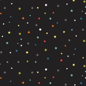 Makower Fabrics Outer Space Multi Stars on Black