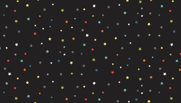 Makower Fabrics Outer Space Multi Stars on Black