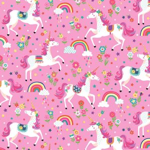 Daydream by Makower Fabrics Unicorns on Pink
