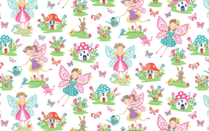 Makower Daydream Fairies White